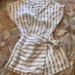 NWT Miou Muse wrap Shorts romper one piece  with front skirt size Small